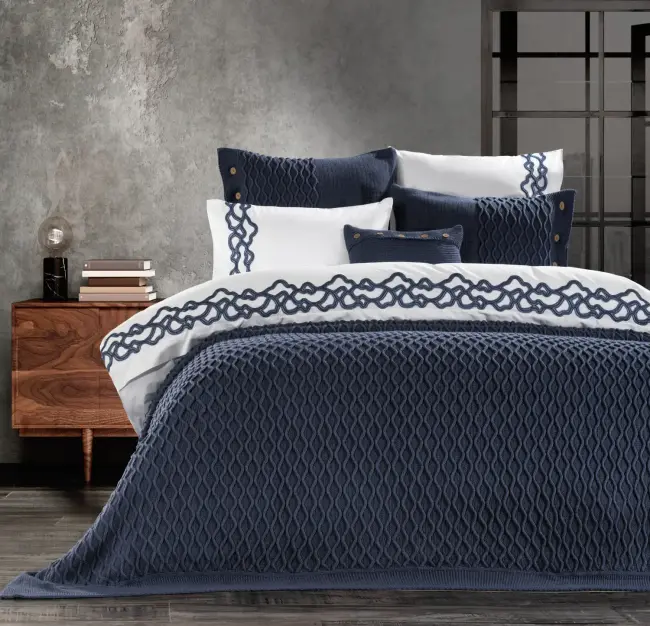 Asos 10 Pcs. Tricot Bedspread / Indigo 