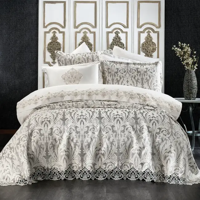 Astor Damask Gri Pike Seti 