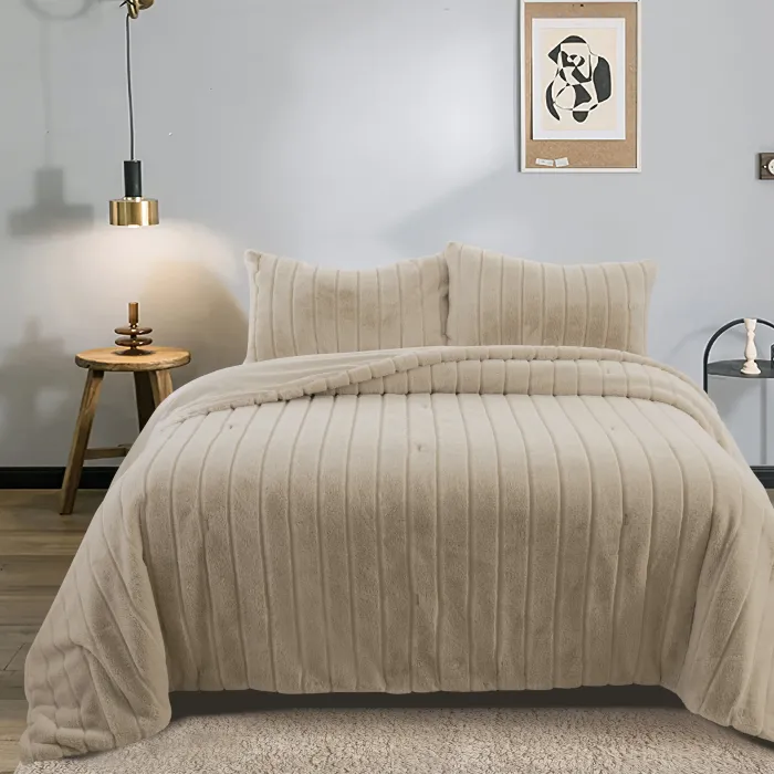 Comfy Çift Kişilik Comforter Set / Vizon - 1