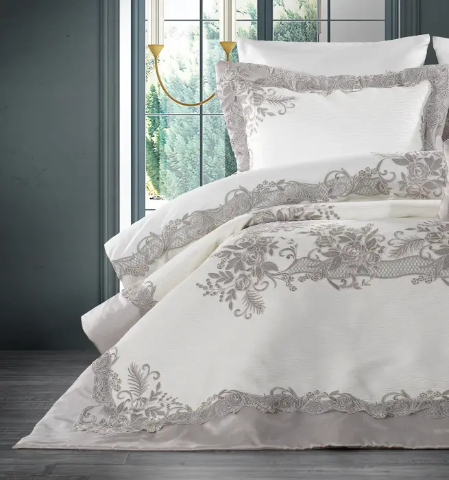 Flora Bedspread Set / Grey - 3