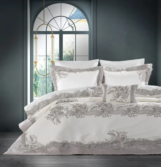 Flora Bedspread Set / Grey 