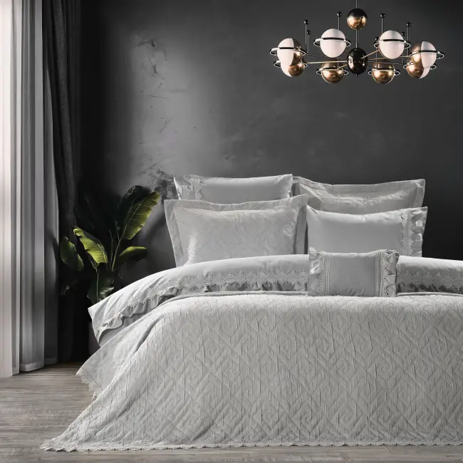 Lizbon 8 Prc. Bedspread Set / Grey - 1