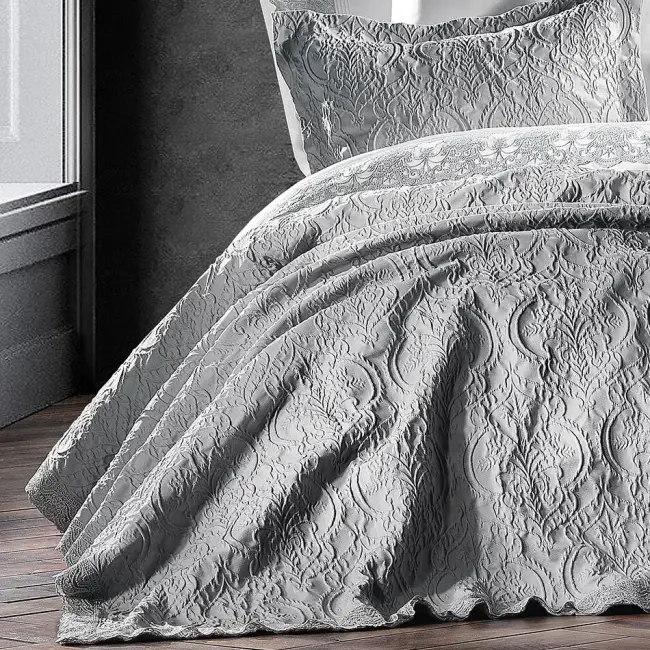 Norsia Grey Bedding Set with Duvet Cover - 3