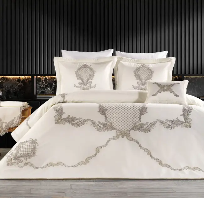 Ornella 4 Prc. Bedspread / Ecru - Silver - 1