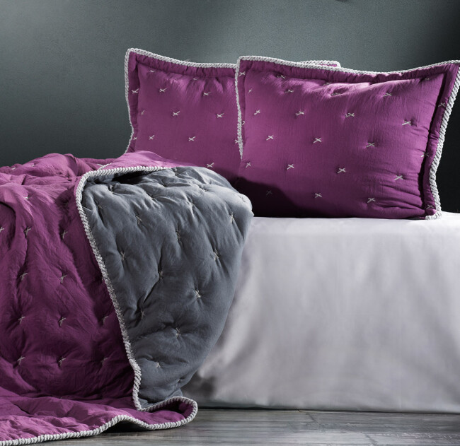 Tender Double Comforter Set / Plum - Anthracite - 2