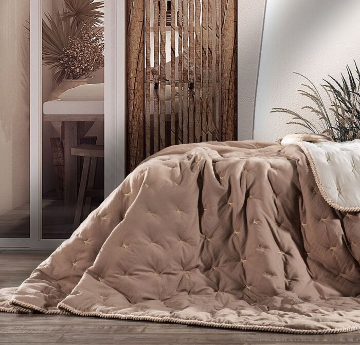 Tender Single Comforter Set / Brown - Beige - 3